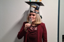 Leonie Hillebrands with her PhD hat