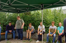 Works outing - Participants at the barbecue at the TU Dortmund