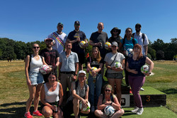 Group photo of the participants in football golf