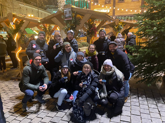 Colleagues of the chair at the Dortmund christmas market