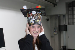 Sophie Thomsen-Schmidt with her doctoral hat